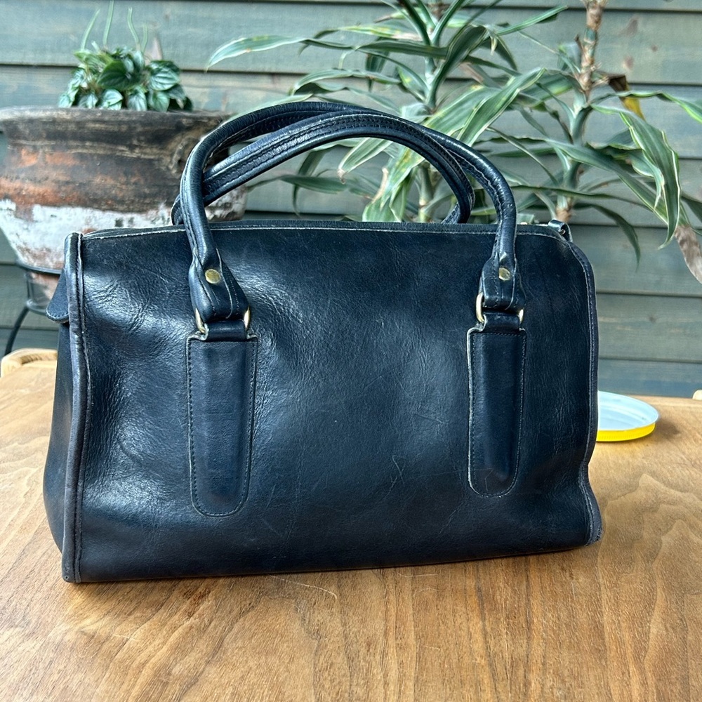 Vintage Coach 9633 Hampton Legacy Satchel | Dark Grey Leather | Made in NYC